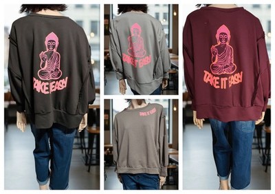 Lässiges Damen oversize  Sweatshirt ''Take it easy ''Einheitsgr. bis Gr. 44
