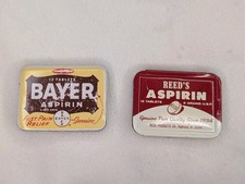 Vintage 1950s Advertising Tin Set Of 2 Bayer & Reed's Made In USA