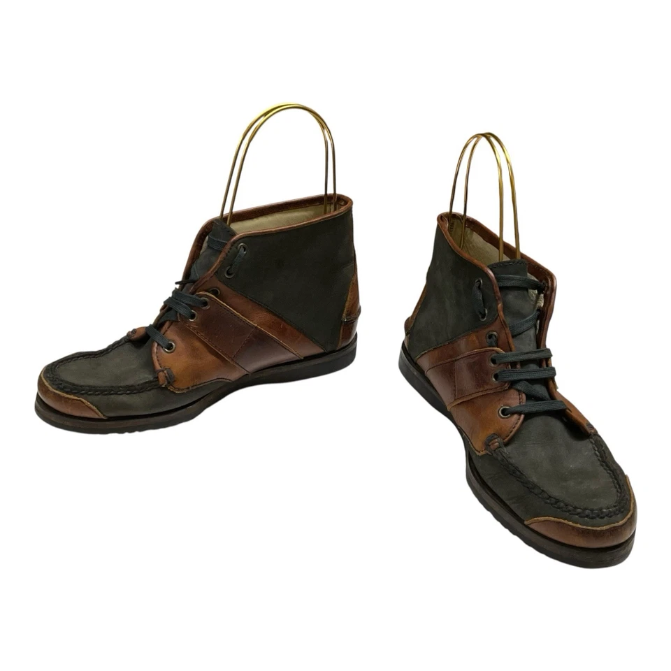 De Colección Botín Cuero Talla 7 Chukka Mocc Puntera Cole Haan 2 Tonos Negro Marrón Foto 4 de 4