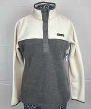 Columbia Women s Regular Fit Snap Fleece Pullover Sweatshirt Chalk / Grey Size M