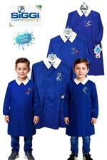 Apron Baby Blue Satin Blu Embroidered for Elementary School Siggi Various Models