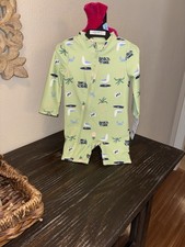 Carters Lime Green Beach Time Rash Guard Swimsuit 3-6 M