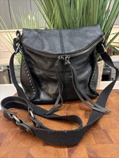 The SAK Silverlake Black Studded Leather Cross-body Shoulder Bag