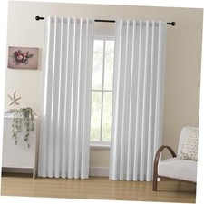 Velvet Curtains 84 Inches 2 Panels, Thermal 52"W x 84"L Pack of 2 White