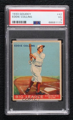 1933 Goudey Big League Chewing Gum R319 Eddie Collins #42 PSA 3 HOF