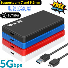 2.5" HARD DRIVE ENCLOSURE SATA HDD/SSD CADDY CASE TO USB 3.0 BLACK