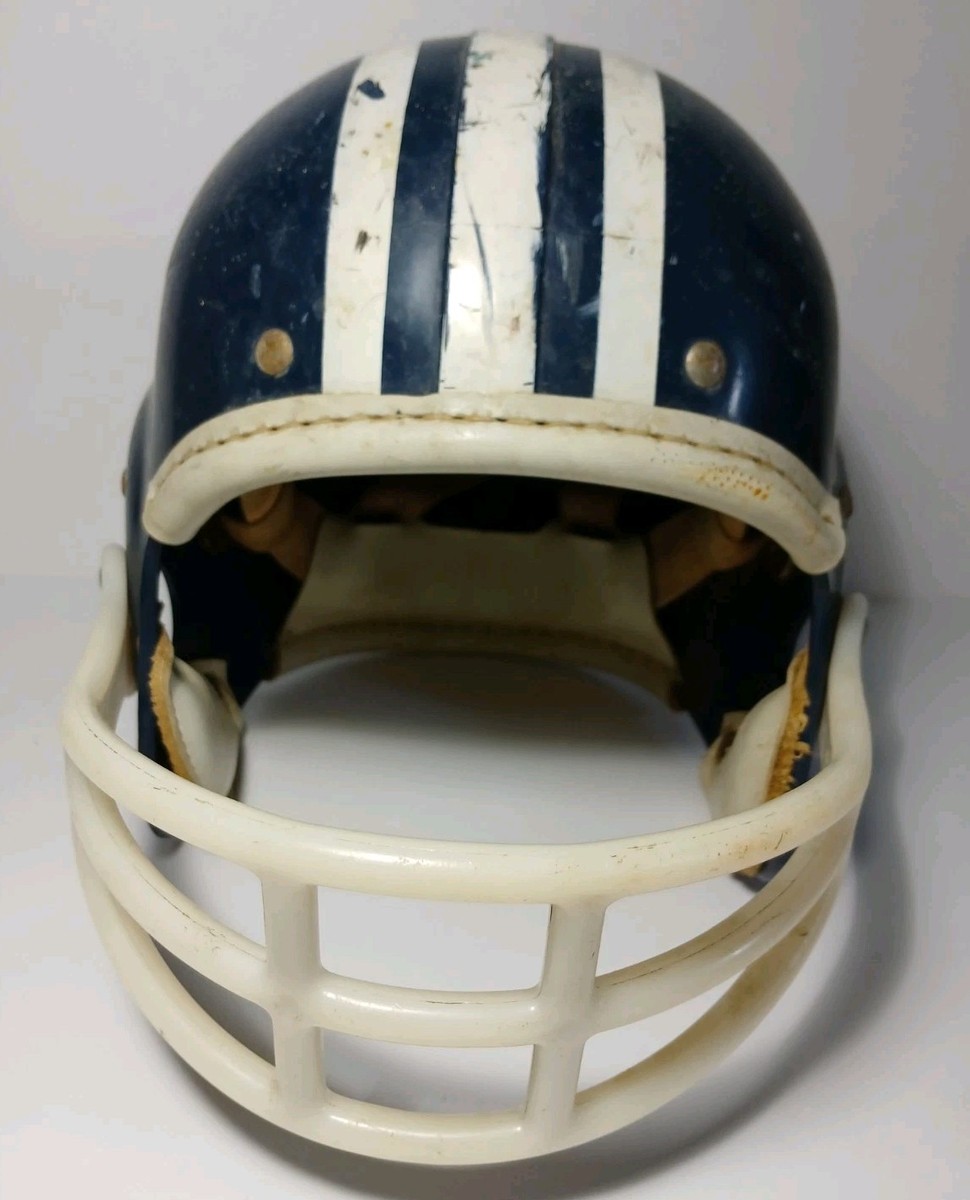 Casque De Football Vintage Années 60 – Hutch USA – Bleu/blanc, Taille 7 à 7 1/8 – Décoration