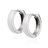 Paar Klappcreolen 925 Silber Rhodiniert Hochglanz 16Mm Creolen Ohrringe Damen