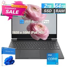 HP Victus Gaming Laptop 15.6"FHD 144Hz 8 core Intel i5 UPTO 32GB RAM 2TB Win Pro