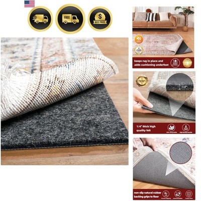 BAGAIL Felt and Natural Rubber Backing Rug Pads 1/4  Thick, 5 x 7 Ft Non Slip...