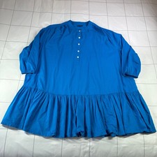 J.Crew Dress Womens Medium Blue Swingy Cover Up Lightweight Beach Resort Travel