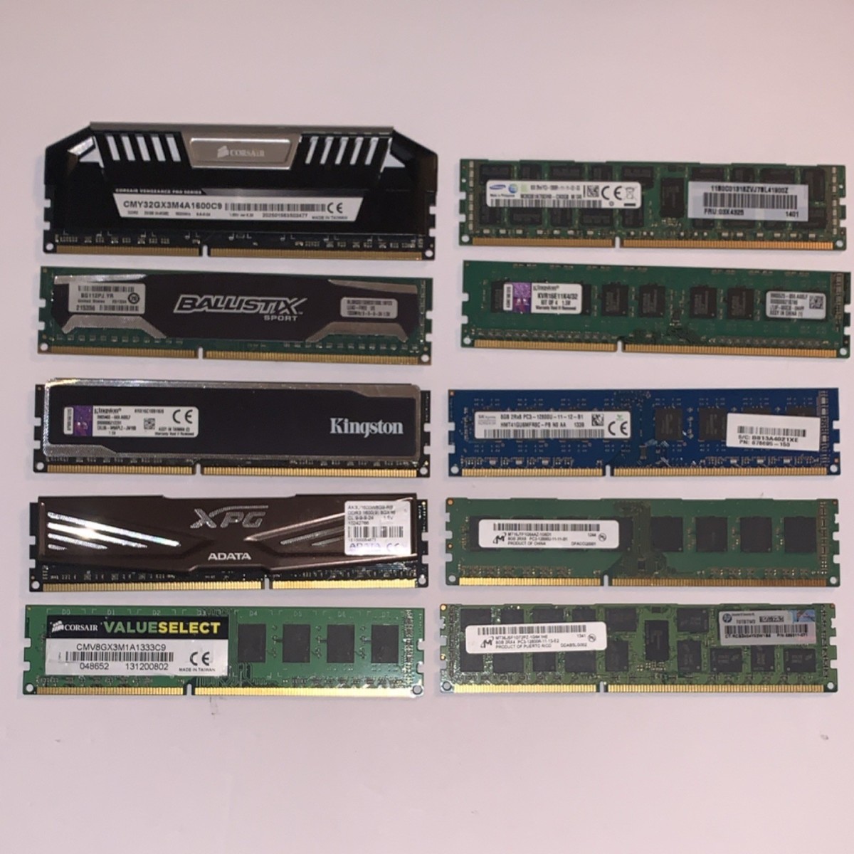 LOT 10 x 8GB DDR3 Corsair Ballistix Kingston ADATA Mixed Speeds