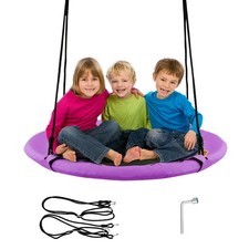 40" Flying Saucer Tree Swing Indoor Outdoor Play Set Kids Christmas Gift Purple