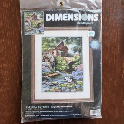 Schwenig Dimensions Needlepoint Kit 2484 12x16'' Violet Schwenig Old Mill Cottage