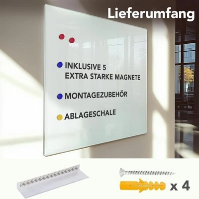 MASTER OF BOARDS Polarweiss Glas Whiteboard Wandtafel Magnettafel Glasboard Stilvoll Weiß ARTE