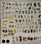 Vintage Clip On Earrings Huge lot 100 Mid Century 50s-80s Costume Jewelry Mixed