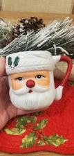 Vintage Transpac Santa Face Shaped Mug Hand-painted