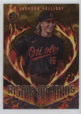 2024 Bowman Rising Infernos Gold Refractor 5/50 Jackson Holliday Rookie RC 7xr