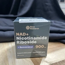 NAD+ Nicotinamide Riboside + Resveratrol, 900mg, 80 Capsules