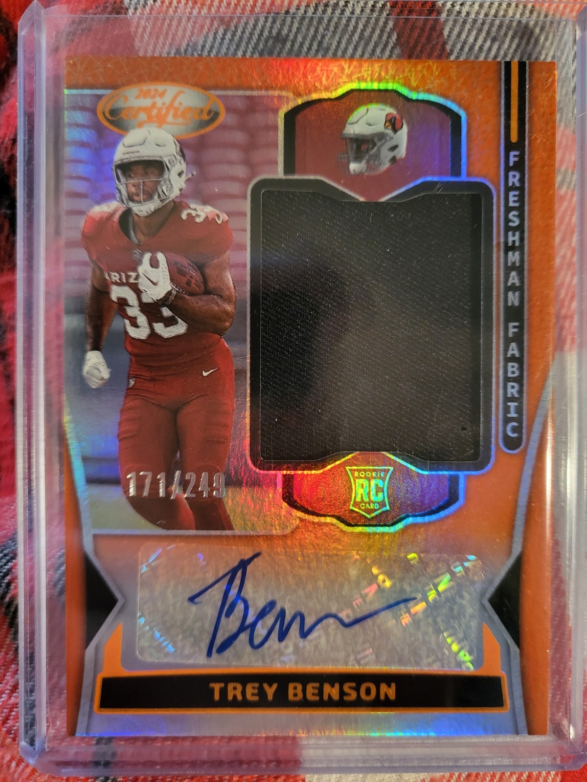 Trey Benson Panini Certified Freshman Fabric Mirror Signatures #FMSTBN Red