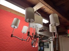 Used Hudson Valley Waterloo 9 Light Chandelier Model 3600-PN Good Condition