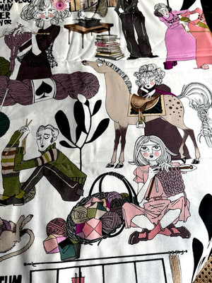 1/2 YD 18 X 44 GHASTLIE HEX  Alexander Henry Horse Lady Man Cotton Quilt Fabric