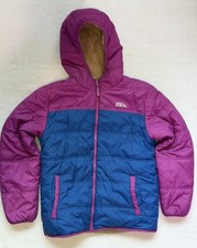 Eddie Bauer Girls  Reversible Sherpa Lined Hooded Puffer Jacket Size L 14/16