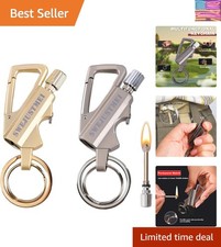 2Pcs Permanent Match Infinity Lighter with Multitool Keychain Bottle Opener, ...