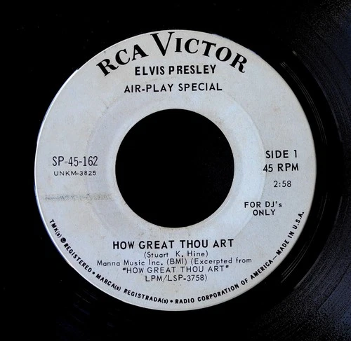 ELVIS PRESLEY Air-Play Special Nr MINT How Great Thou Art PROMO 45 RCA SP-45-162