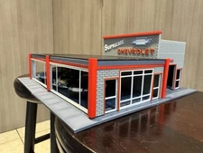 O Scale Car Dealership W/ Service Bay