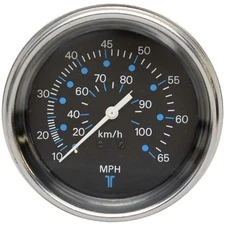 Teleflex Boat Speedometer Gauge 1181776 | 3 1/4 Inch Silver Black