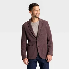 Men's Comfort Wear Knit Blazer - Goodfellow & Co Black Raspberry L