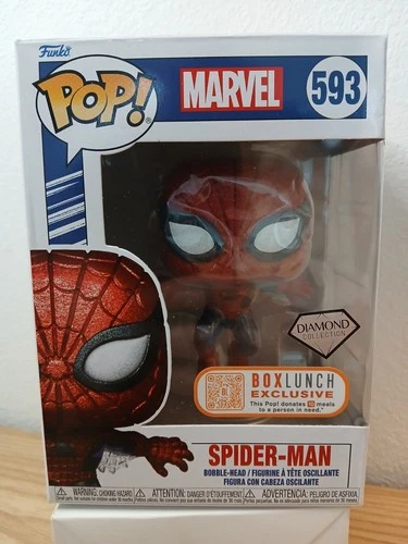 Funko POP! Marvel Spider-Man #593 Vinyl Figure Diamond Box Lunch Exclusive🔥
