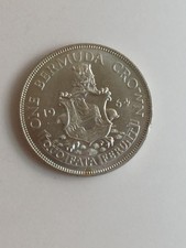 RARE Elizabeth ll Silver Coin 1964 One Bermuda Crown Dei Gratia Regina