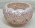 Vintage Fenton Art Glass Rose Bowl "Lily of the Valley" Pink Iridescent Color