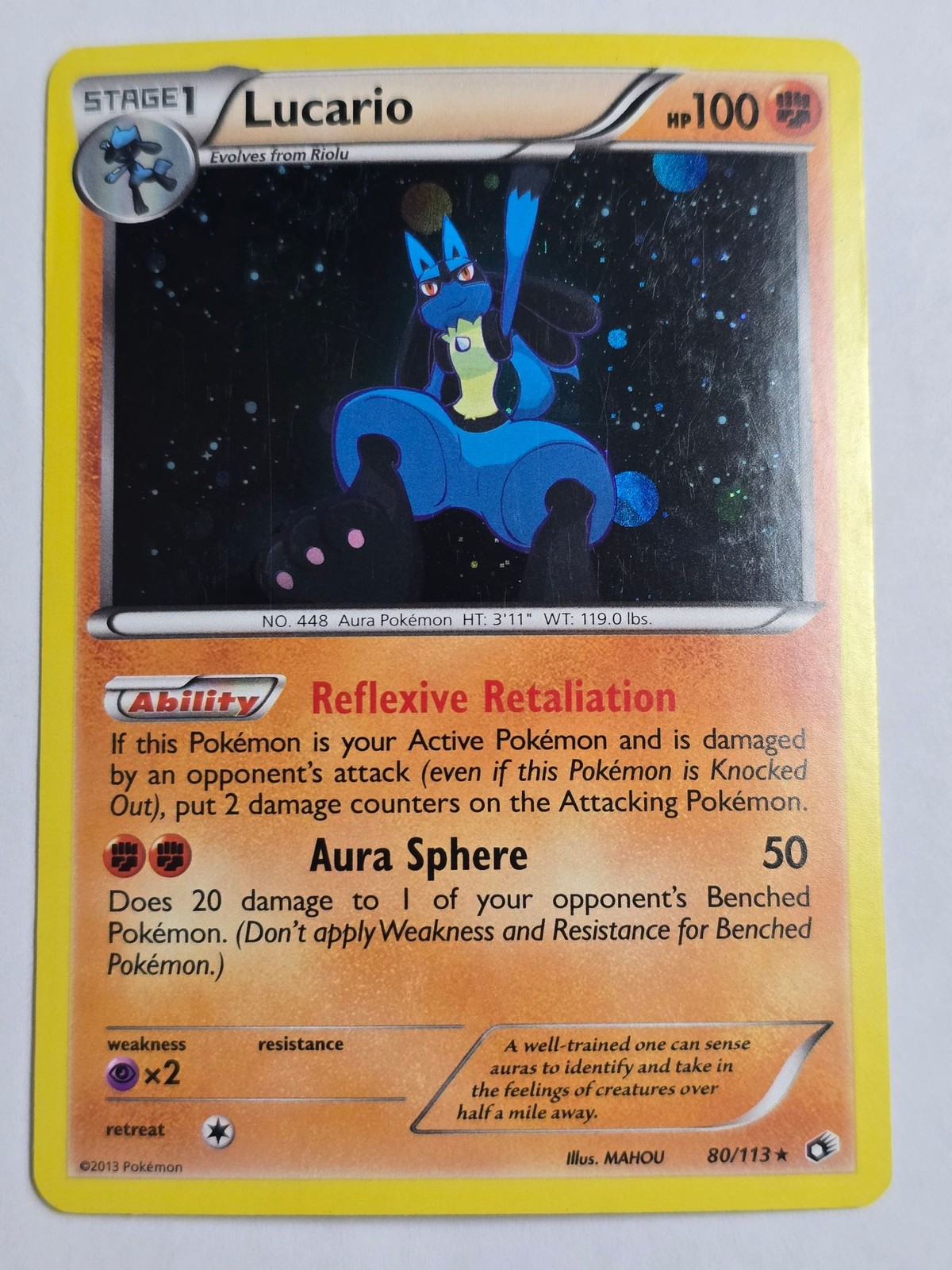 Lucario 80/113 Holo Rare Legendary Treasures Pokemon NM