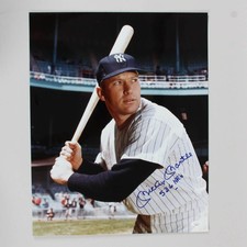 Mickey Mantle Signed Photo 16x20 Yankees Insc...