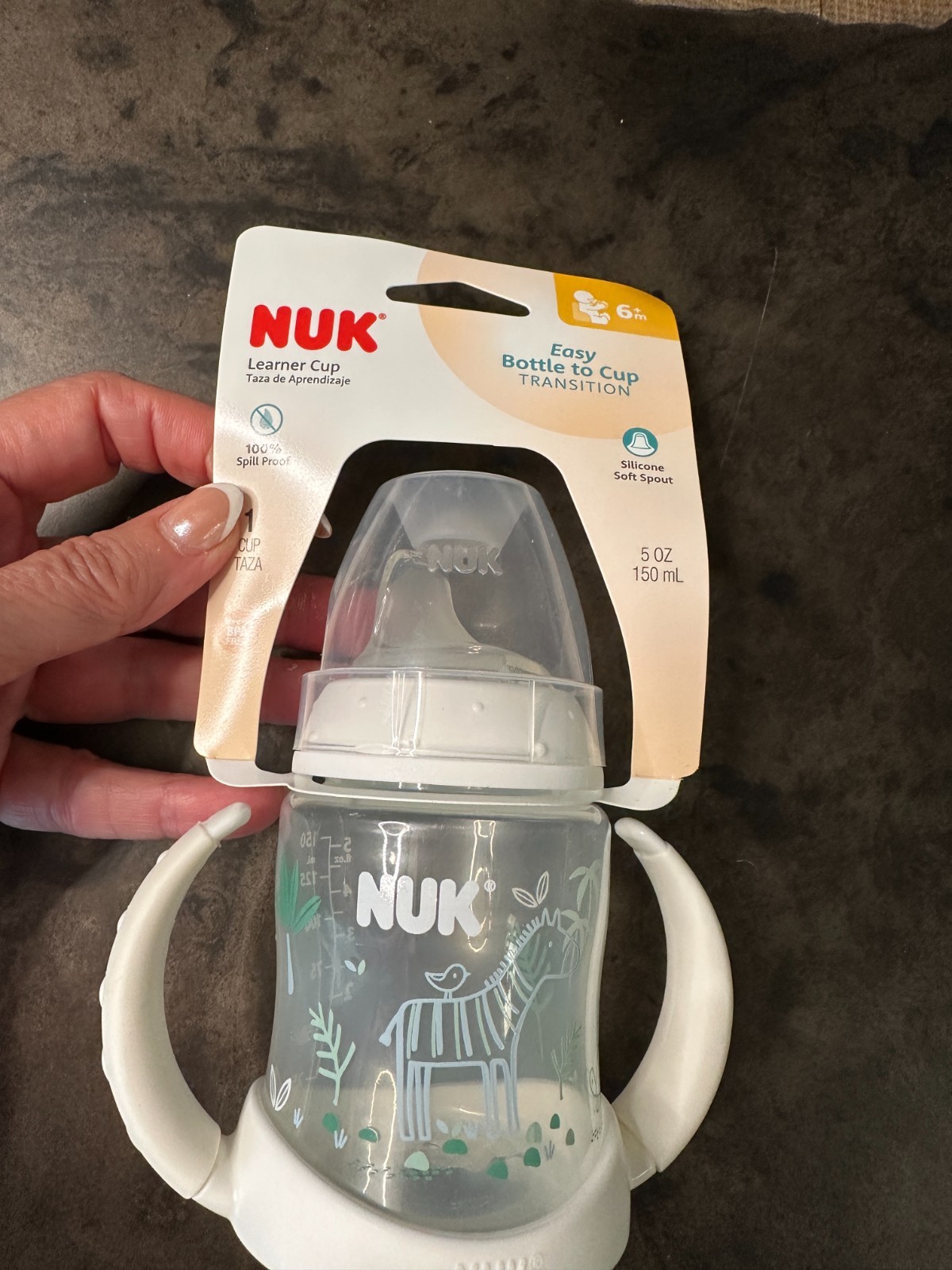 NUK LEARNER ZEBRA SIPPY CUP BOTTLE TO CUP TRANSITION 6+ MONT