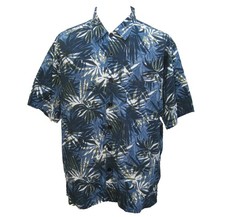 Blue HAWAIIAN Mens Size XL Floral Short Sleeve Button Front Aloha Hawaii Shirt