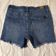 Seven7 Weekend Denim Shorts Distressed Cut Off Raw Hem Size 8