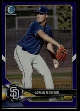 2018 Bowman #BCP73 Adrian Morejon Chrome Prospects Purple Refractor #/250