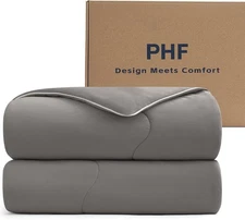 PHF Cooling Blanket QUEEN Breathable Cooling for Hot Sleepers Lightweight, Gray