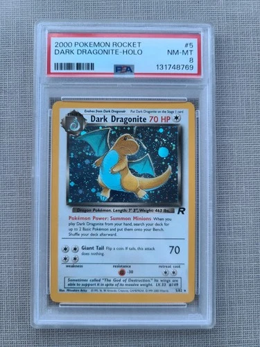 Dark Dragonite 5/82 Team Rocket Holo PSA 8