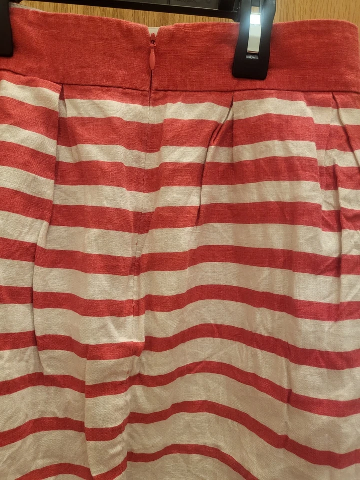 Preciosa Falda Banana Republic Rosa Blanco Lino Talla 2 Para Mujer Foto 2 de 4