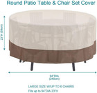 Round Patio Table Cover Large Fits up to 36" L x 26" D x  45" H.  94" Dia. Beige