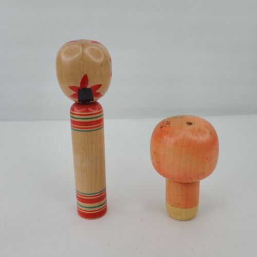 Vintage Tall Japanese Wood Kokeshi Doll Artist Signed & Small Murakami Kenichi - Picture 3 of 18