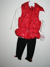 NWT ADORABLE 3PC BABY GIRLS HOODED OUTFIT SIZE 18 MONTHS