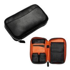 Galiner Travel Leather Cigar Case Humidor Cigar Box Holder 5 Tube Black Gift Box