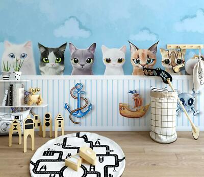 3D Cute Cat 835NA Wallpaper Wall Murals Wall Paper Wall Print Decal Mural Fay