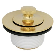 Lift And Turn Bath Tub Drain Trim Stopper Kit with Overflow Plate Polished Brass